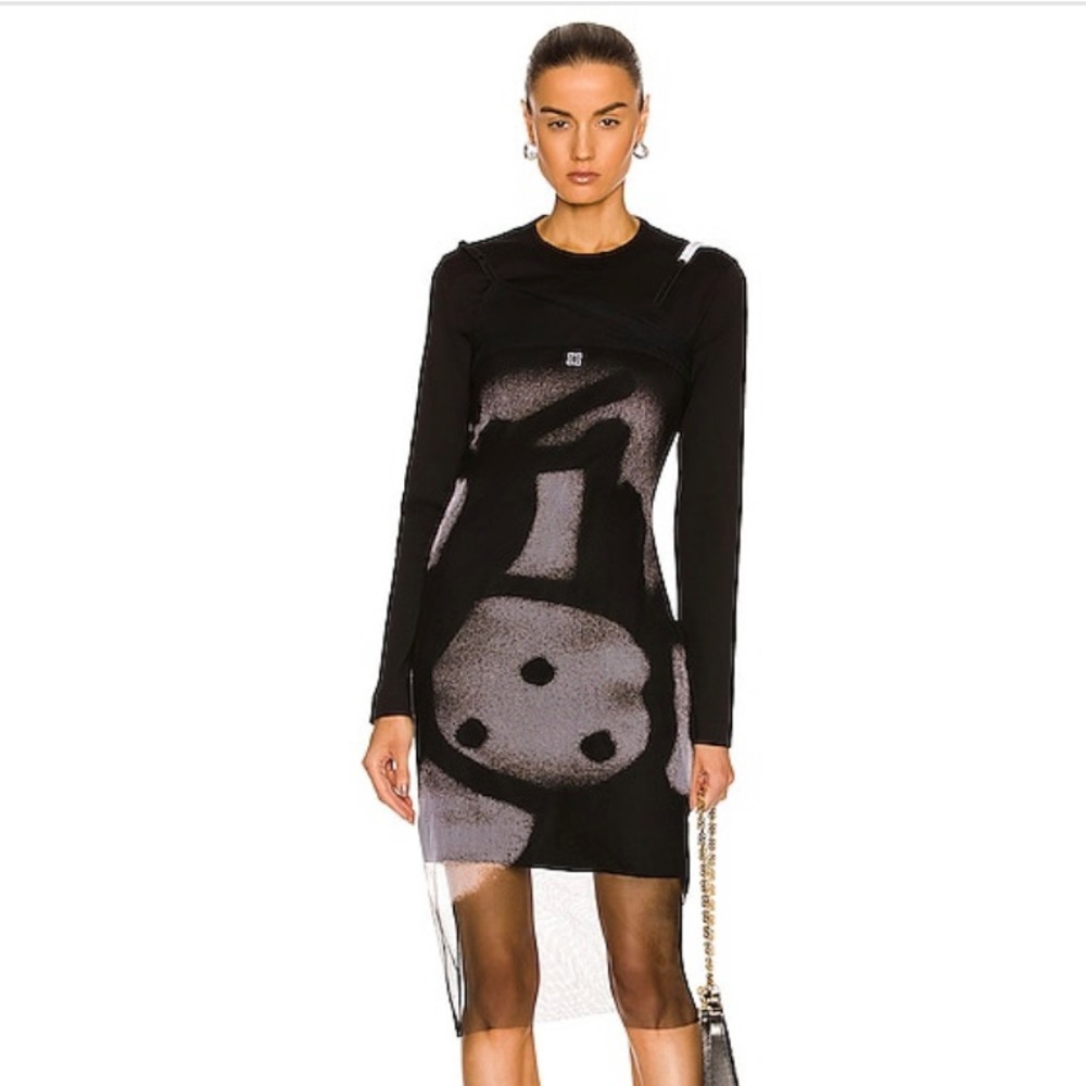 GiVENCHY Graphic Print Asymmetric Dress XS